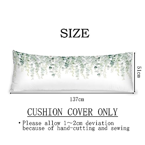 Body Pillowcase, Bohemian Flower Ultra Soft Colorful Velvet Full Long Body Pillow Covers 20 x 54 with Zipper, Total Boho Floral Body Pillow Protector, for Adults Women and Men (White Vine)