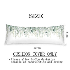 Body Pillowcase, Bohemian Flower Ultra Soft Colorful Velvet Full Long Body Pillow Covers 20 x 54 with Zipper, Total Boho Floral Body Pillow Protector, for Adults Women and Men (White Vine)