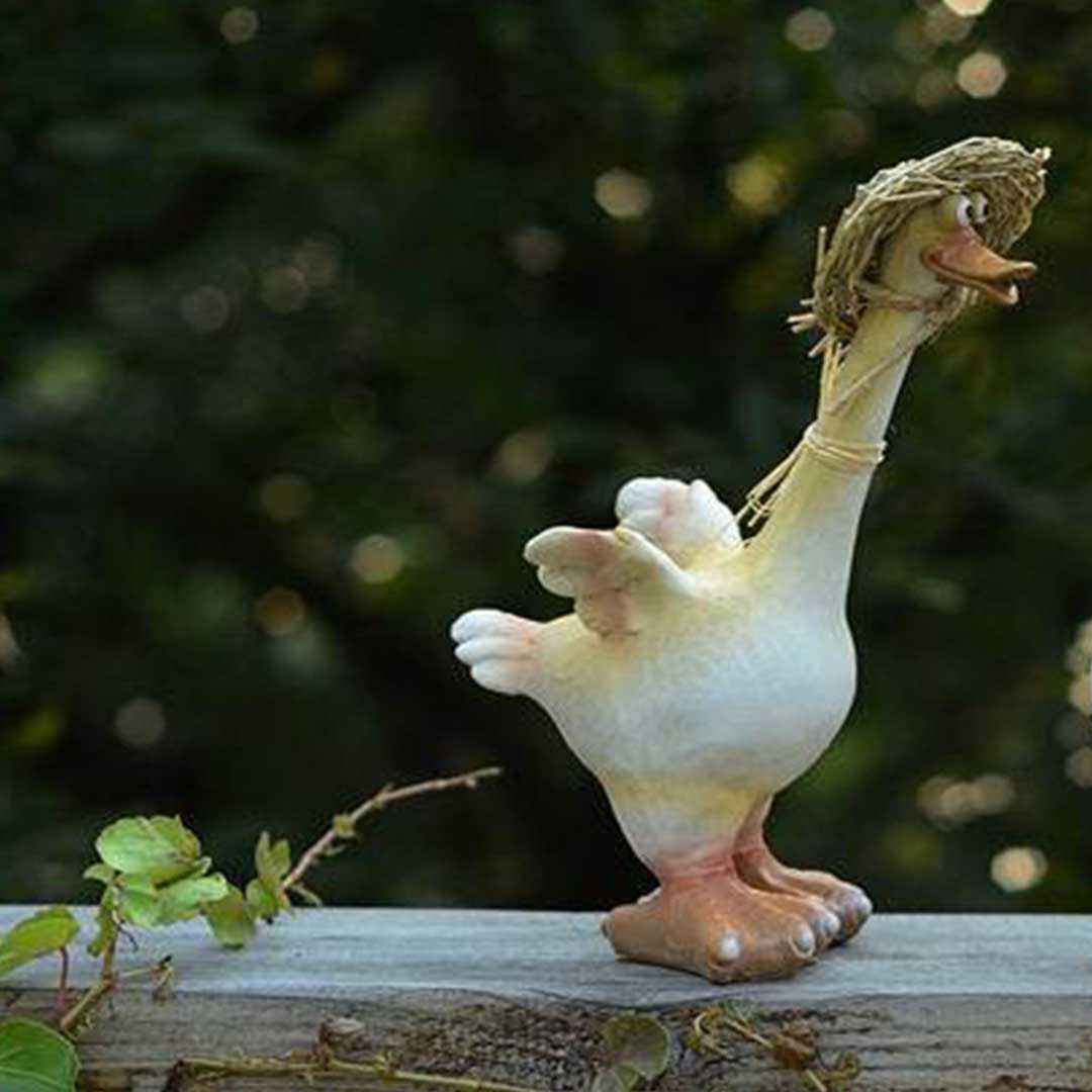 Estatua de resina para jardín de pato parlanchín