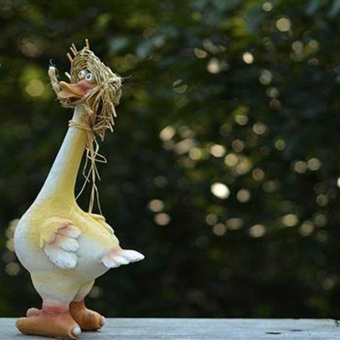 Estatua de resina para jardín de pato parlanchín