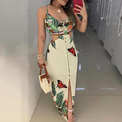 Vestido con estampado de cortes