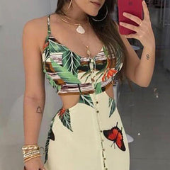 Vestido con estampado de cortes