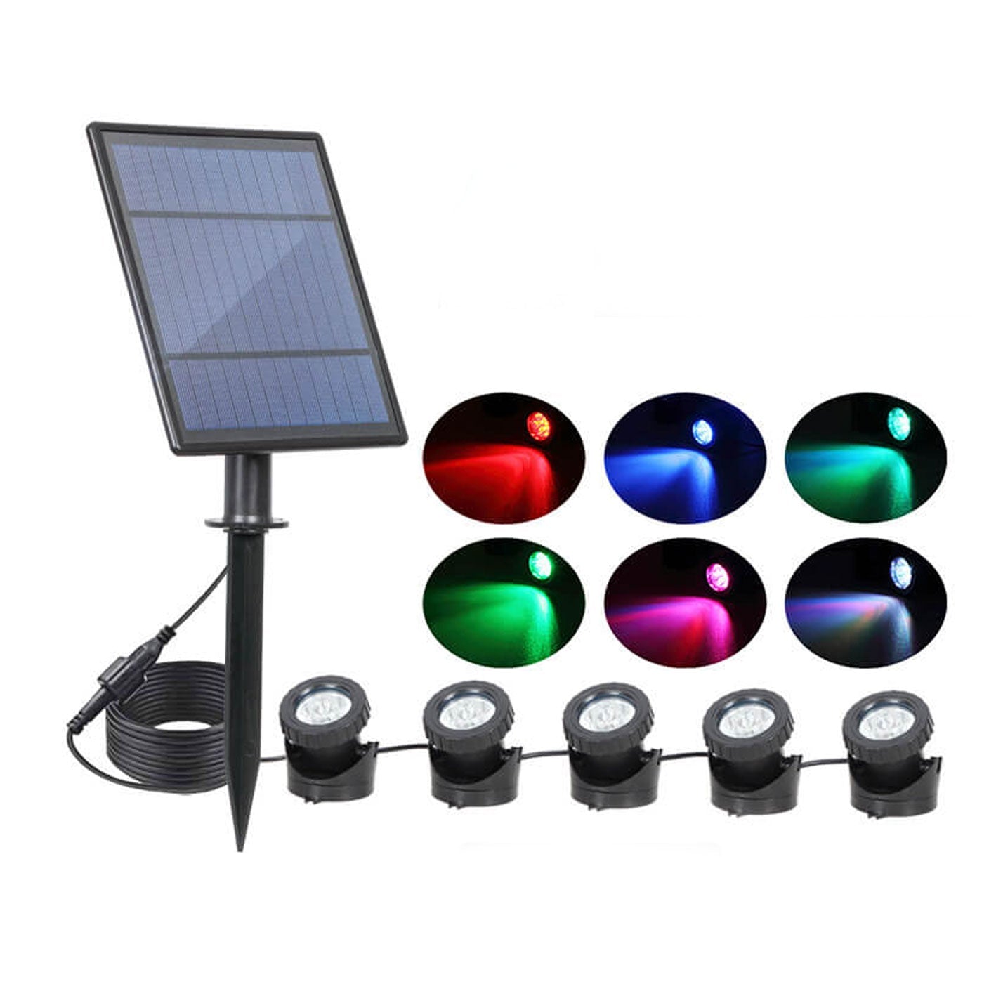 Solar Waterproof RGB Lawn Decoration LED Spotlight Landscape Light