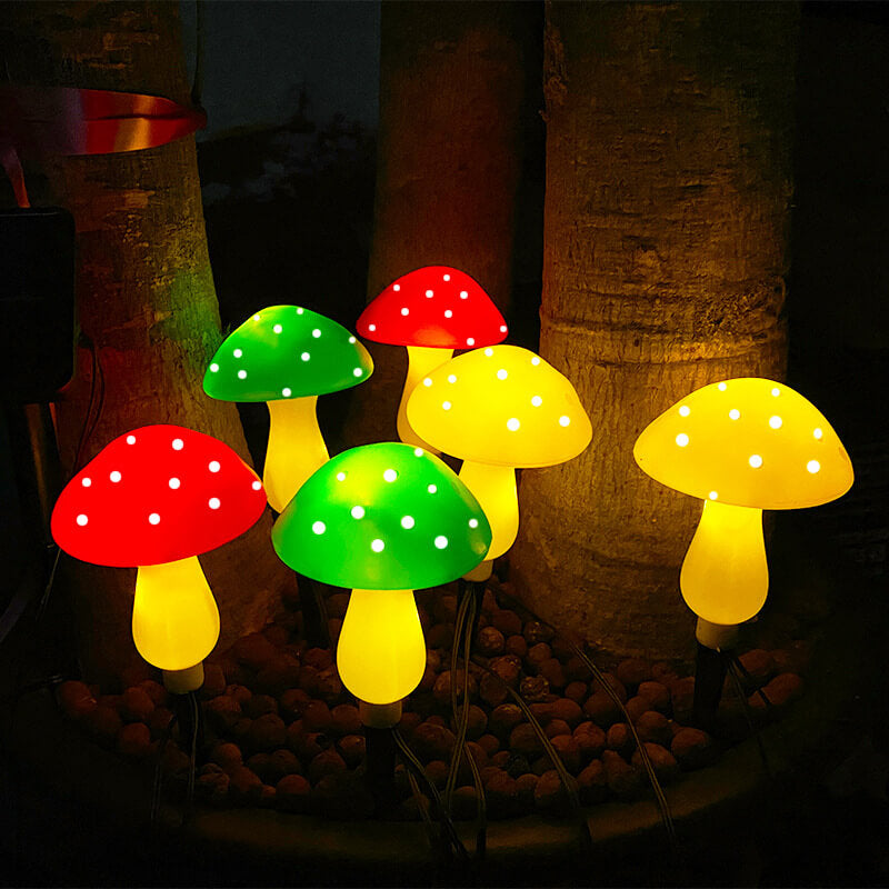 Guirlande lumineuse solaire étanche en forme de champignon à LED pour extérieur, luminaire décoratif pour pelouse 