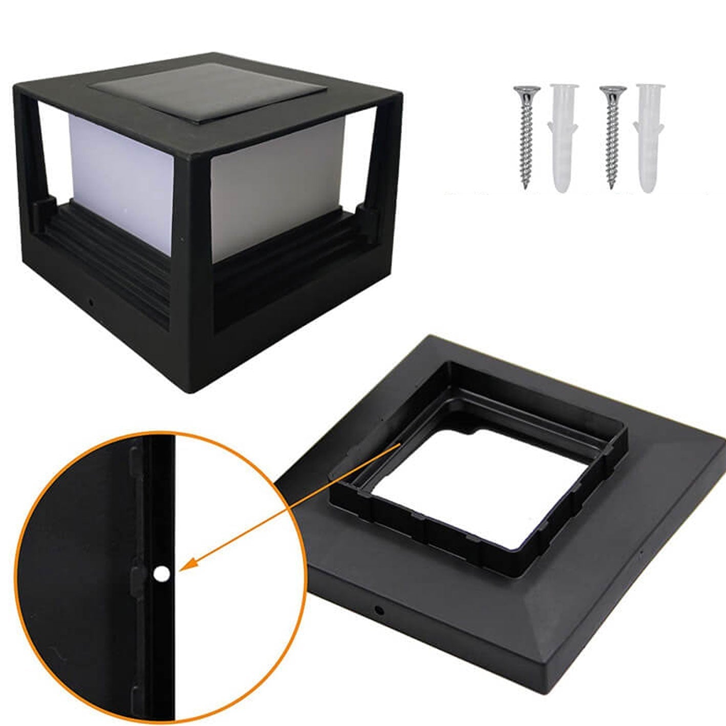 Outdoor Solar Pillar Head Light Square Pillar Head Light Garden Light