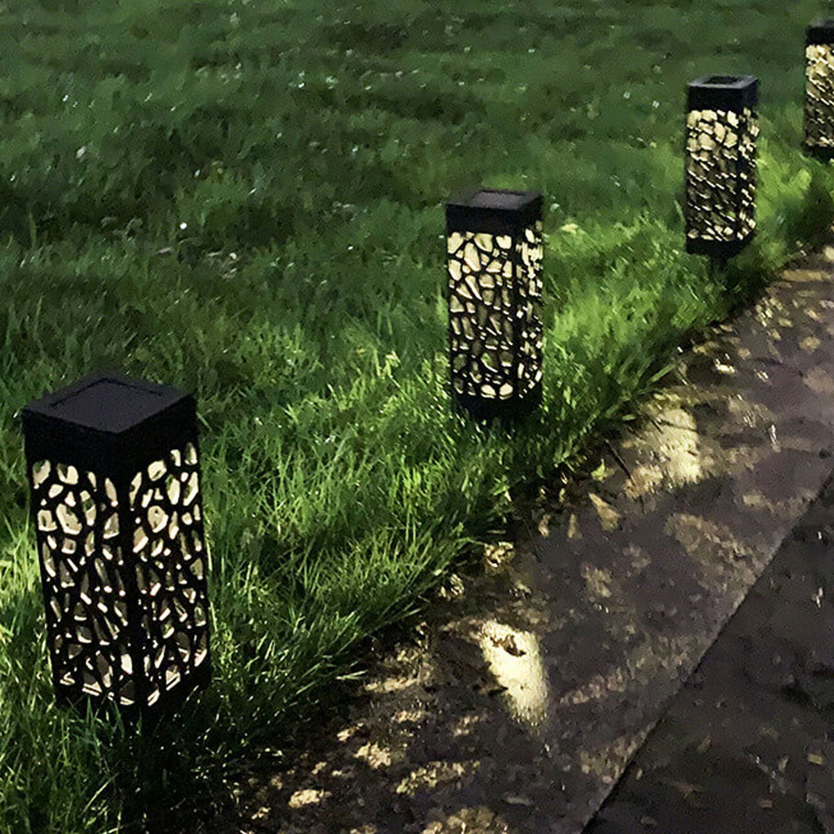 Creative Hollow Square Column LED Outdoor Lawn Ground Insert Landscape Light