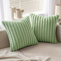 5-Piece Plush Velvet Pillow Set with Dual Textures for Cozy Home Decor