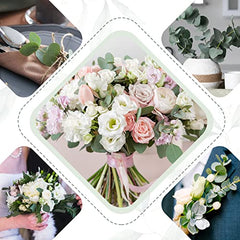 Lot de 270 tiges de feuilles d'eucalyptus artificielles en vrac, 3 types de tiges de feuilles d'eucalyptus artificielles en argent, pics de feuilles d'eucalyptus séchées, faux spray pour vase de mariage, bouquet, arrangement floral, décoration (vert)