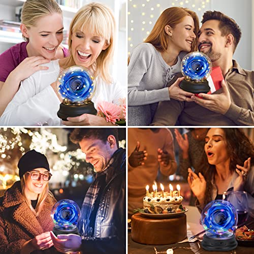 Ucho Rose préservée avec lumières LED, cadeaux doux pour maman pour elle, cadeaux d'anniversaire enchantés pour maman de la part de sa fille et de son fils, cadeaux de roses de fleurs éternelles pour grand-mère maman pour la fête des mères