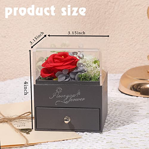 DIYROSEX Cadeau d'anniversaire de roses pour elle, cadeaux de roses pour femmes, boîte à fleurs cadeaux d'anniversaire pour femmes maman épouse petite amie grand-mère, fleurs cadeaux maman pour la Saint-Valentin fête des mères