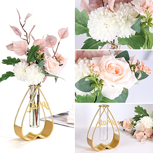 Fasjewly Artificial Flowers in Vase for Decoration,Fake Rose and Hydrangea Flowers Bouquet Silk Plants with Vase Floral Arrangement for Home Decor,Tables Centerpieces