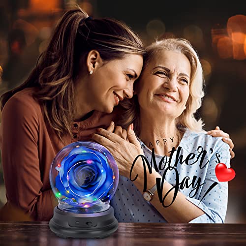 Ucho Rose préservée avec lumières LED, cadeaux doux pour maman pour elle, cadeaux d'anniversaire enchantés pour maman de la part de sa fille et de son fils, cadeaux de roses de fleurs éternelles pour grand-mère maman pour la fête des mères