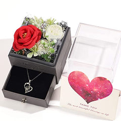 DIYROSEX Cadeau d'anniversaire de roses pour elle, cadeaux de roses pour femmes, boîte à fleurs cadeaux d'anniversaire pour femmes maman épouse petite amie grand-mère, fleurs cadeaux maman pour la Saint-Valentin fête des mères