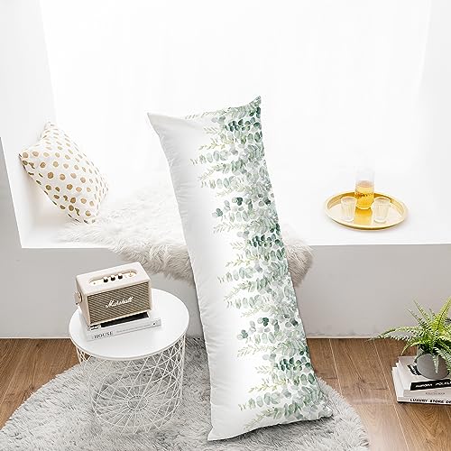 Body Pillowcase, Bohemian Flower Ultra Soft Colorful Velvet Full Long Body Pillow Covers 20 x 54 with Zipper, Total Boho Floral Body Pillow Protector, for Adults Women and Men (White Vine)