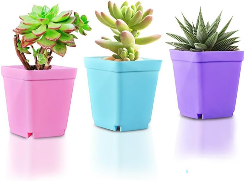 5 piezas de mini maceteros cuadrados para plantas suculentas, bandejas para decoración del hogar y la oficina, suministros de bricolaje para jardín 