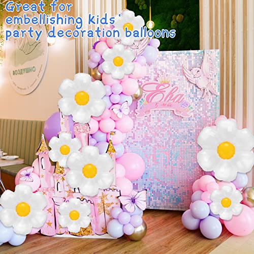 Meooeck 50 Pcs Daisy Balloons 20" 28" 43" Aluminum Foil Flower Balloon Daisy Party Decorations Groovy Balloons Flower Birthday Decorations for Girl Boho Baby Shower Wedding Party Decorations Supplies