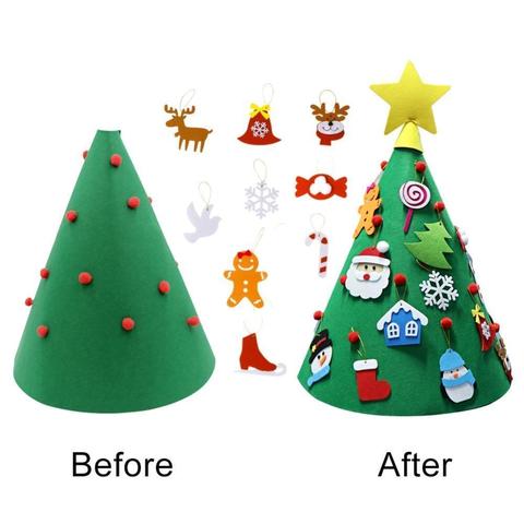 Sapin de Noël en feutre Pendentif sapin de Noël tridimensionnel Puzzle pour enfants Fait main DIY