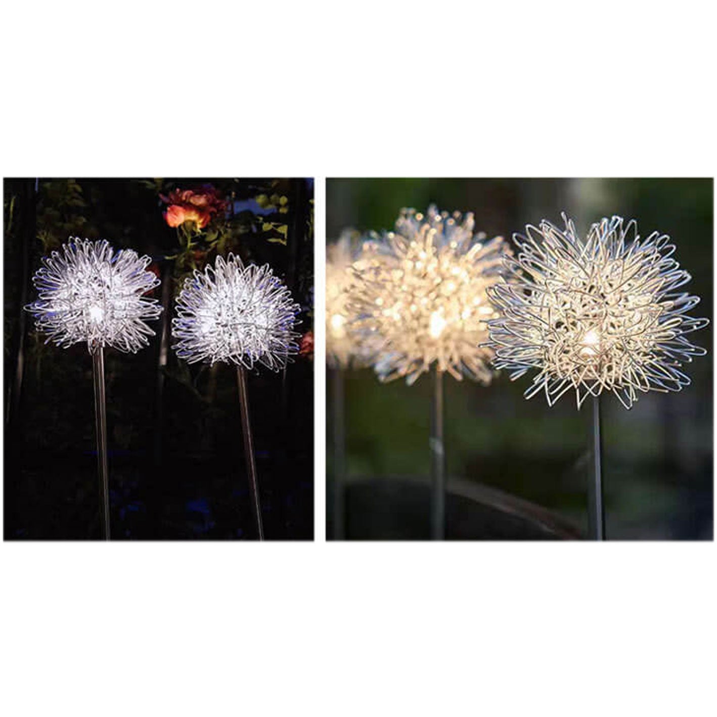 Solar Dandelion Aluminum Wire Globe Light LED Outdoor Waterproof Luminous Garden Insert Ground Landscape Light