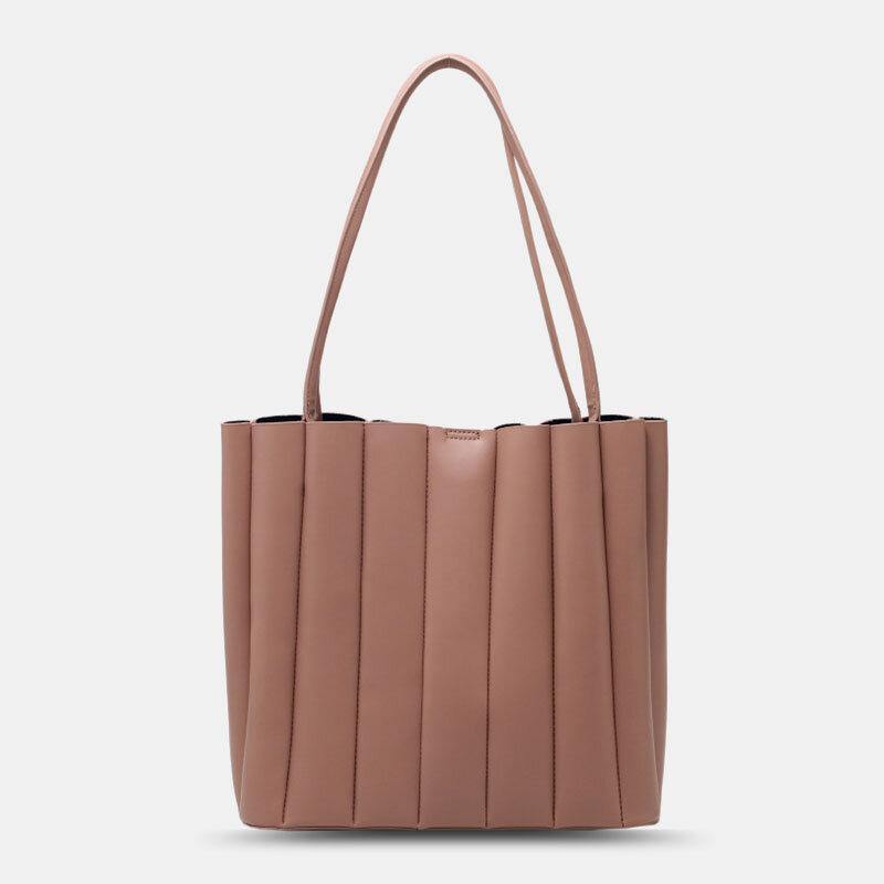 2 piezas de bolso cuadrado pequeño de rayas de cuero PU para mujer, bolso fruncido de gran capacidad, bolso de mano, bolso de hombro 