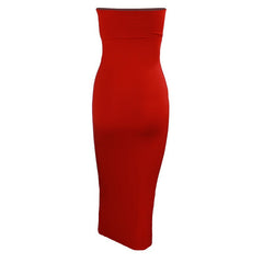 Fashion Over The Knee Tube Top Solid Color Dress