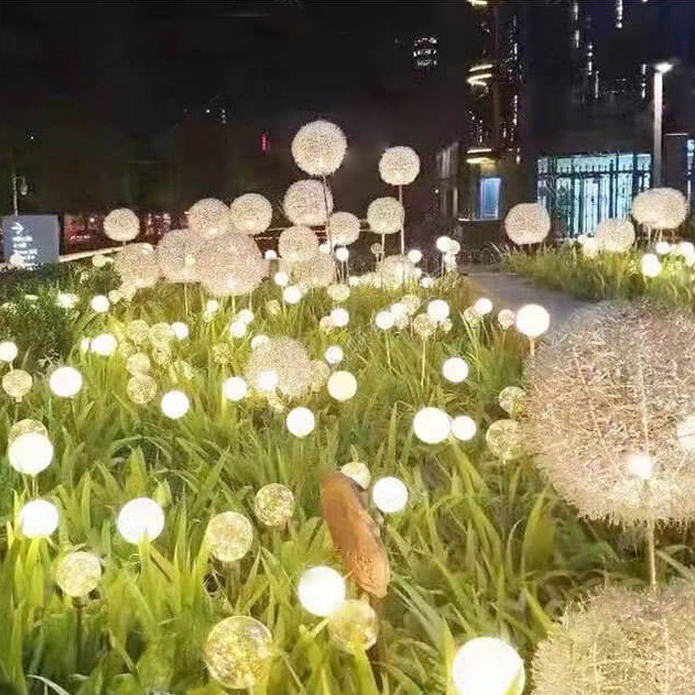 Solar Dandelion Aluminum Wire Globe Light LED Outdoor Waterproof Luminous Garden Insert Ground Landscape Light