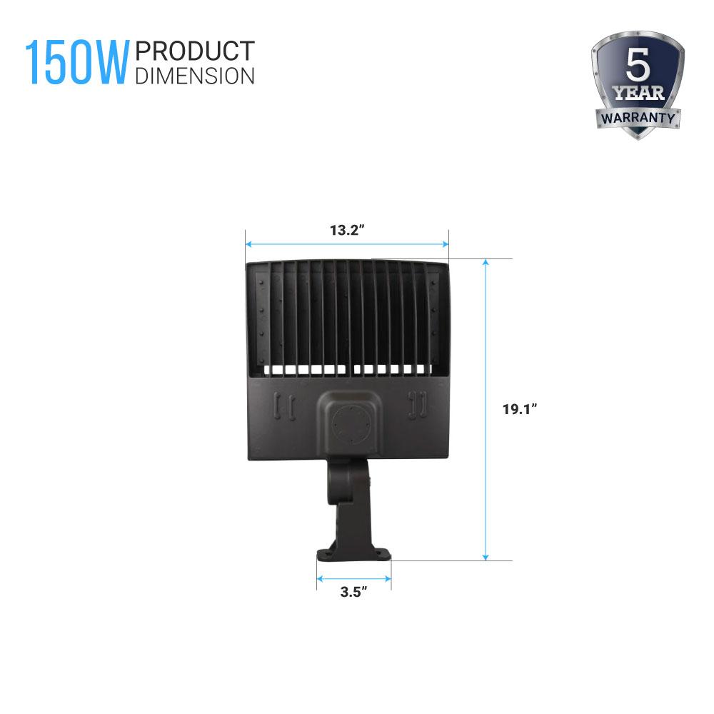 150W LED Pole Lights Outdoor 5700K Daylight White 21000LM AC120-277V, Bronze, IP65, Dimmable, UL, DLC Listed, Outdoor Wall Mounted Parking Lot Lights