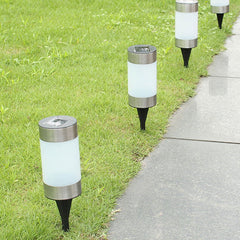 Solar Plastic Cylindrical Design LED Outdoor Lawn Light