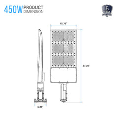 450W LED Pole Light with  Dusk to Dawn Photocell, 5700K, AC120-277V, Universal Mount Bronze, With 20KV Surge Protector, IP65 Waterproof, LED Parking Lot Lights - Outdoor Commercial Area Street Lighting