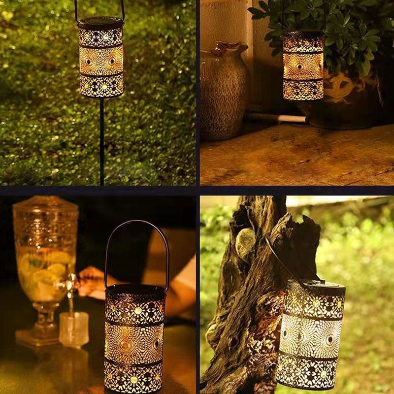 Solar Waterproof Hollow Pattern Design LED Outdoor Ground Plug Light