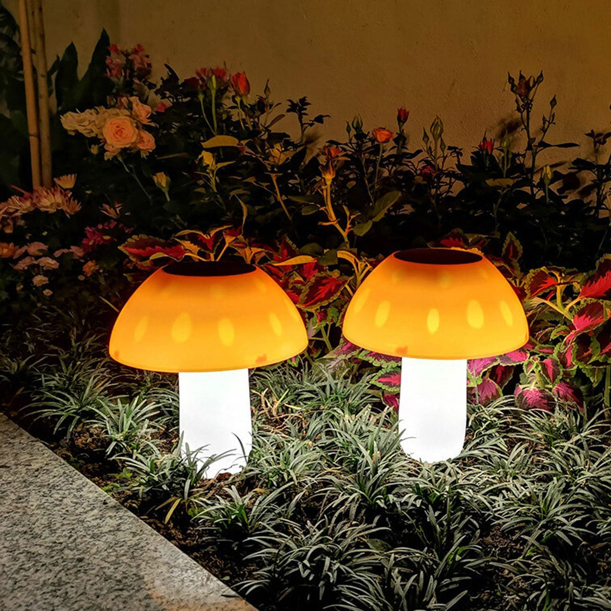 Luz LED solar con forma de hongo para exteriores, decorativa para jardín, paisaje, camino nocturno 