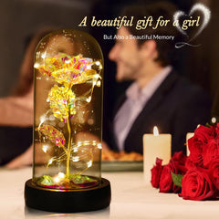 Lumière musicale à fleurs préservées avec rotation à 360°, cadeau d'anniversaire pour femme pour couple, mariage pour elle, cadeaux d'anniversaire pour amies, idées d'amitié pour femmes, rose galaxie