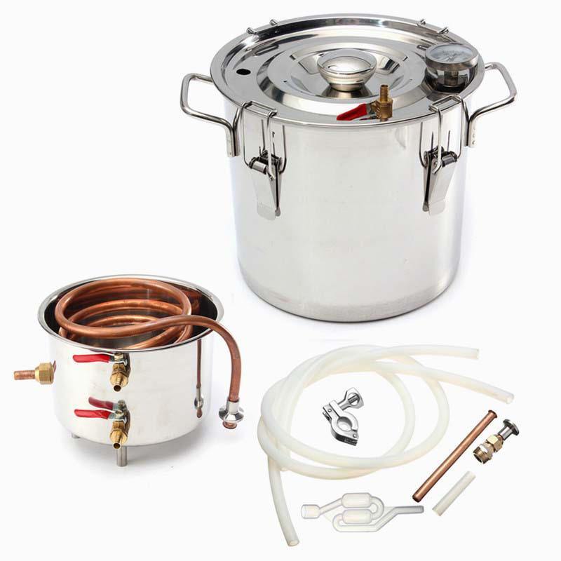 12l Professional Stainless Boiler Alcohol Moonshine Water Copper W*ine B*eer Making Hine Home Stainless Alcohol Distiller Gift