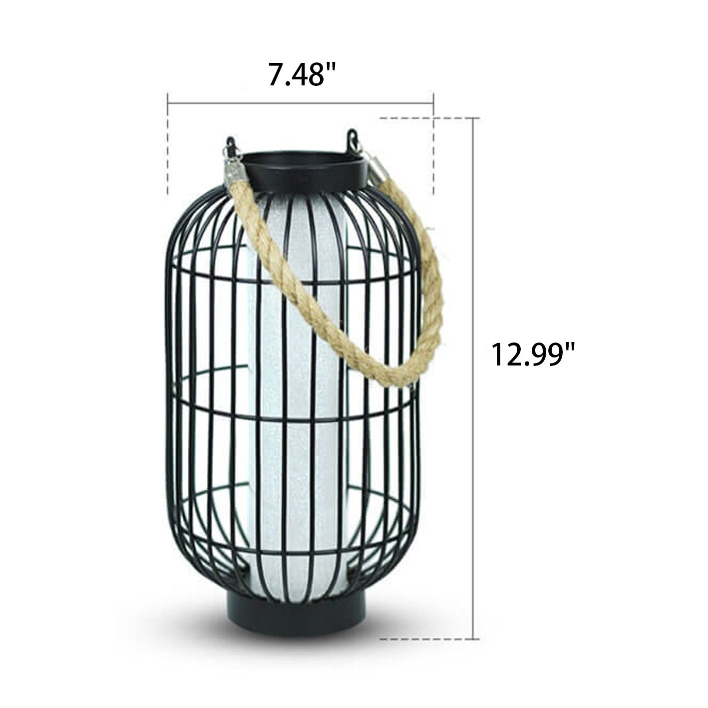 Solar Chinese Striped Lantern Design LED Outdoor Hangable Garden Decorative Light