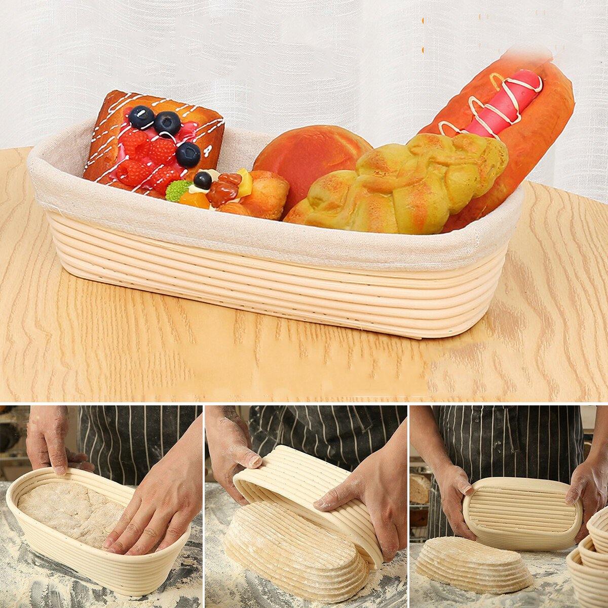 Banneton Bread Pan Bakery Proofing Bread Proofing Basket For Dough Bakery Tools Box Oval Fermentation Rattan Basket