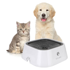 Bol d'eau pour chat et chien de 1,5 L - Bol flottant anti-débordement - Distributeur d'eau lente - Fontaine pour animaux de compagnie - Fournitures pour chiens en ABS et PP