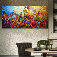 Impression sur toile abstraite de fleurs 120 x 60 cm, peintures à l'huile, décoration murale pour la maison, sans cadre 