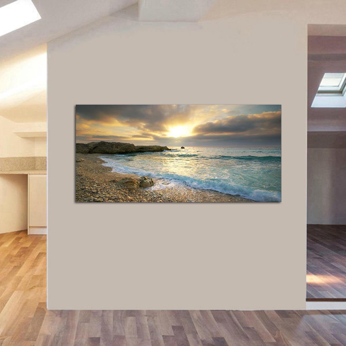 Beach Canvas Print Ocean Wave Sunset Sea No Frame Paintings Art Wall Home Decor