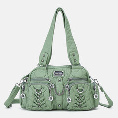 Angel Kiss Sac à bandoulière en cuir PU pour femme, sac à main multi-ports, couleur unie, tendance et décontracté 