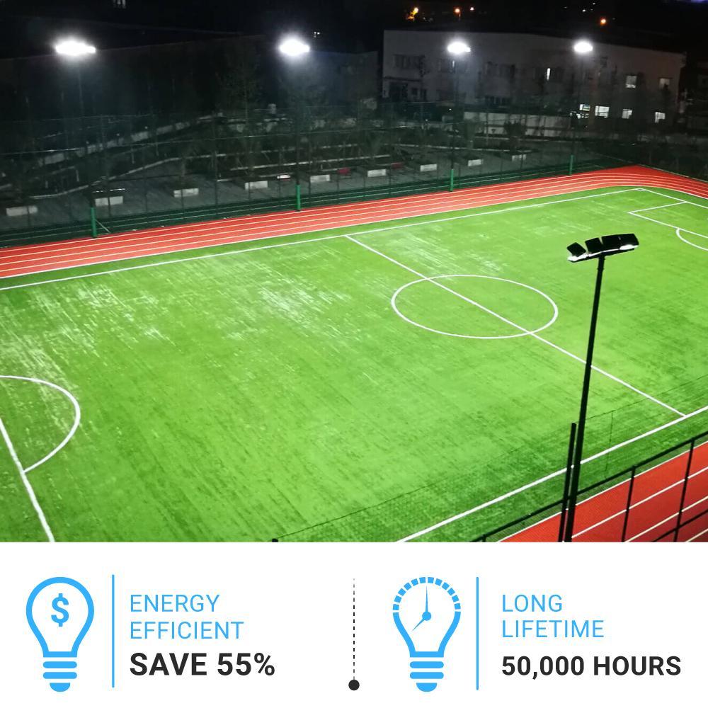 450W LED High Output Flood Light With Photocell, 5700K, AC277-480V High Voltage, Dusk to Dawn Security Light, IP65, Bronze, With 20KV Surge Protector, For Garden Yard Parking Lot Stadium Arena Lighting Fixture