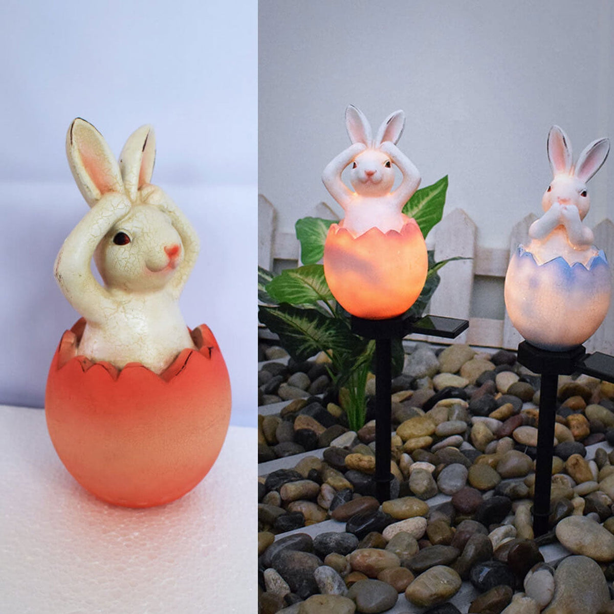 Solar Creative Rabbit Ground Plug Outdoor Garden Waterproof Decorative Landscape Light