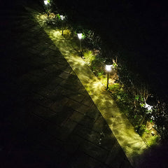 Columna de acero inoxidable solar LED para jardín exterior, luz decorativa para suelo, luz de paisaje 