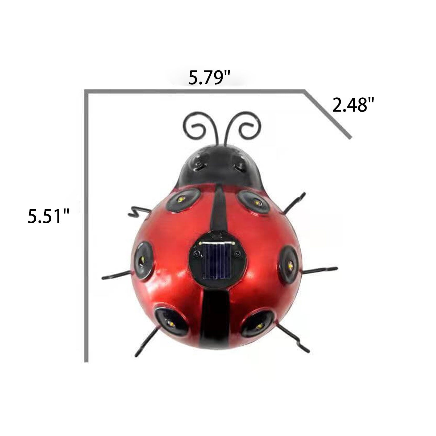 Lampe décorative d'extérieur en fer à LED coccinelle solaire 