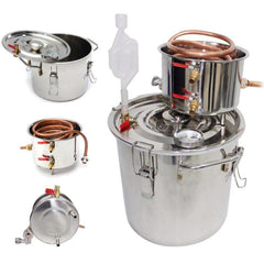 Distillateur d'alcool domestique Moonshine en acier inoxydable de 5 gallons, kit de brassage d'eau, d'alcool et d'huile 