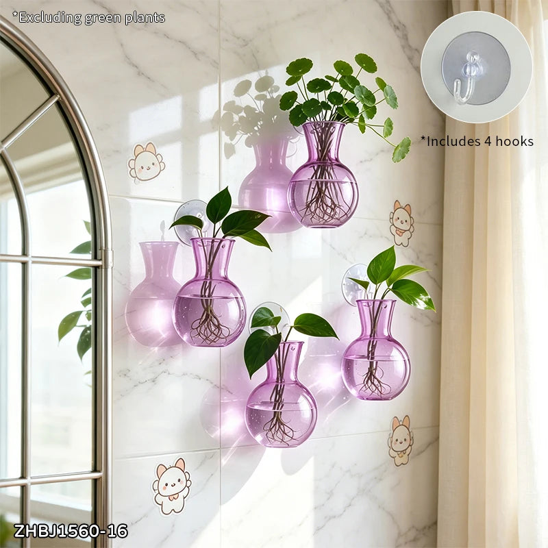 Creative Semi Circular Class Wall Mounted Vase Flower Plate Plant Hydroponic Aquarium Wall Fish Tank Aquarium Home Decoration