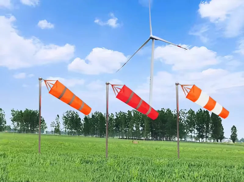 60-100cm Windsock Outdoor Wind Direction Indicator Reflective Rip-stop Weather Vane for Airport Aviation Garden Farm