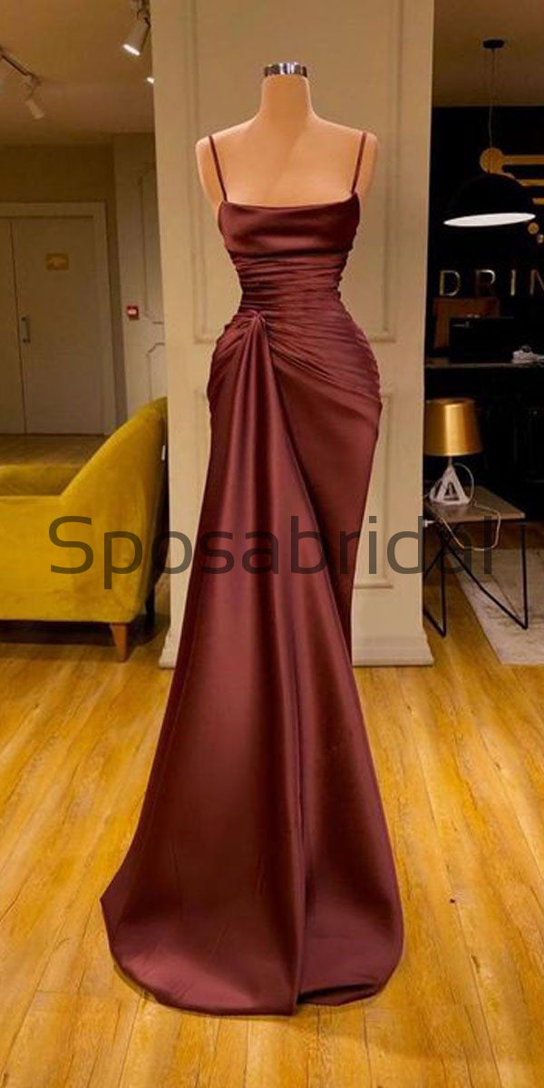 Robe de bal sirène modeste à bretelles spaghetti bon marché PD2149