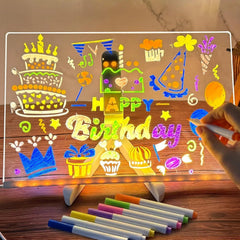 DoodleGlow Drawing Pad | LED, 7 Colored Pens, Mess-Free