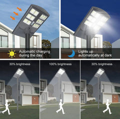 600W Solar Street Lights Outdoor,Solar Security Flood Lights 42000lumens 6500K Dusk to Dawn Without Motion Sensor IP66 Waterproof for Parking Lot,Stadium,Garden,Yard,Basketball