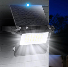 Lot de 2 lampes solaires d'extérieur SmartYard, projecteurs solaires en métal 2000 lm, lampes de sécurité LED super lumineuses, lampes à détecteur de mouvement radar solaire IP65 étanches 