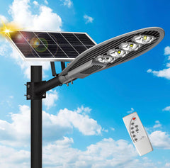 Lampadaire solaire d'extérieur 1800 W, projecteur de sécurité à LED solaire commercial 50 000 lm avec télécommande